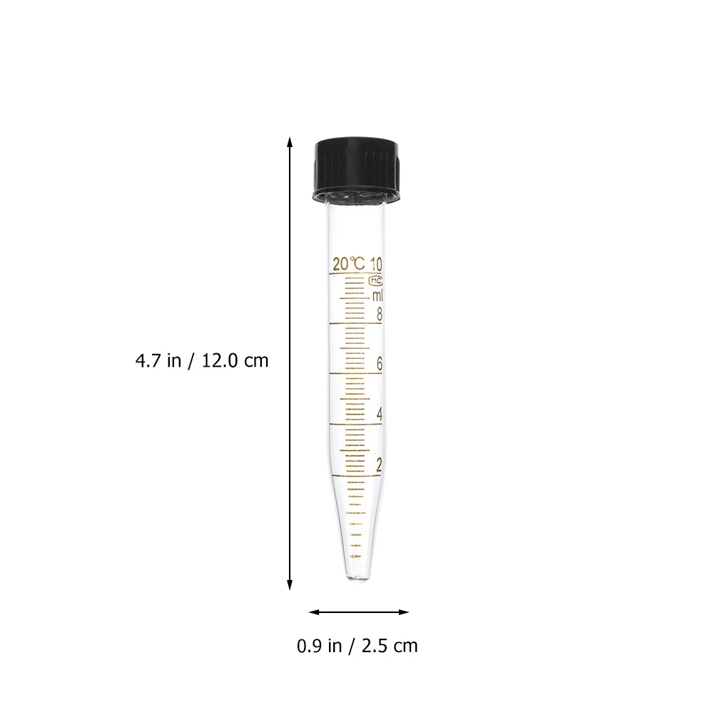 4Pcs Transparent Tubes 10ml Spiral Graduated Laboratory Test Tubes Leak Resistant Cover Liquid Storage Vials