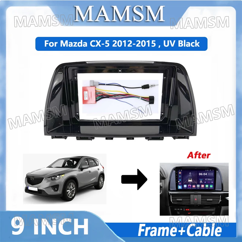 9 Inch 2 Din Radio Frame Adapter For Mazda CX-5 2012-2015 Car Android Player Audio Panel Mount Installation Fascia Frame Kit