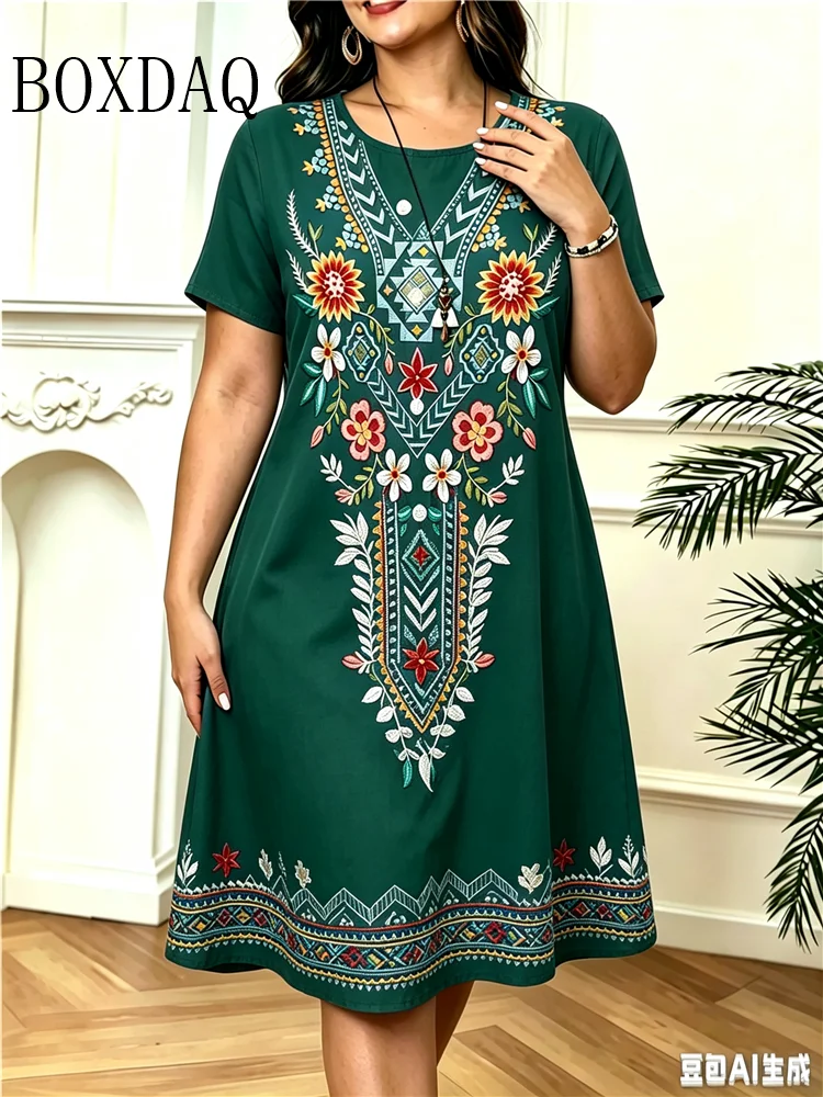 Robe décontractée ample à col  - Vintage Fashion Plus Size avis et prix