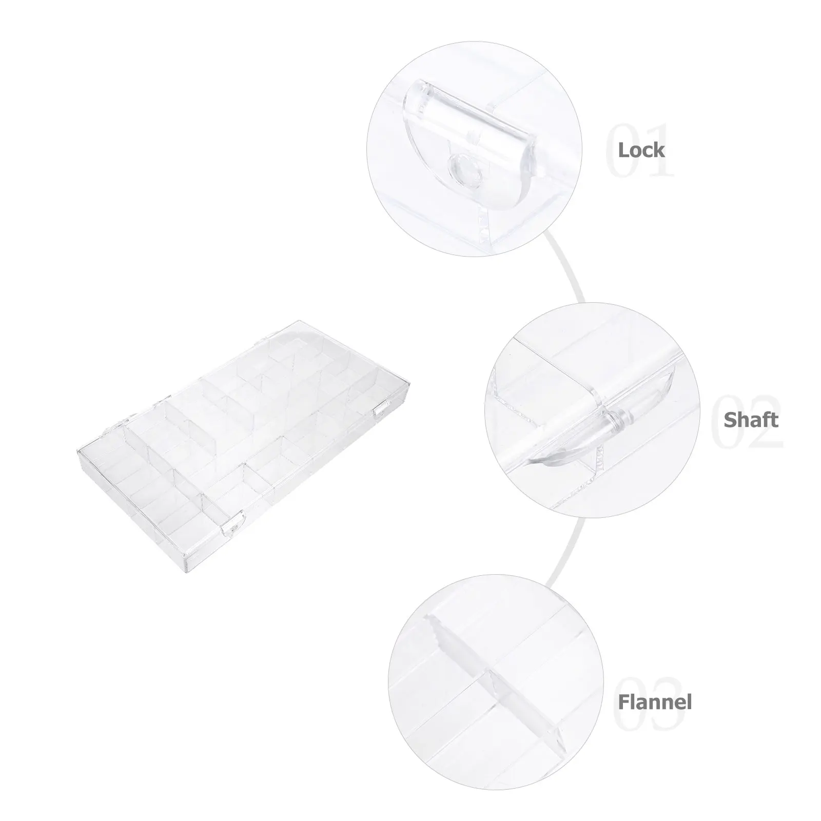 

Acrylic Box Fake Display Tray Transparent Classified Storage Sundries Box for Nail Jewels Gel Charm Organizer Durable Plastic