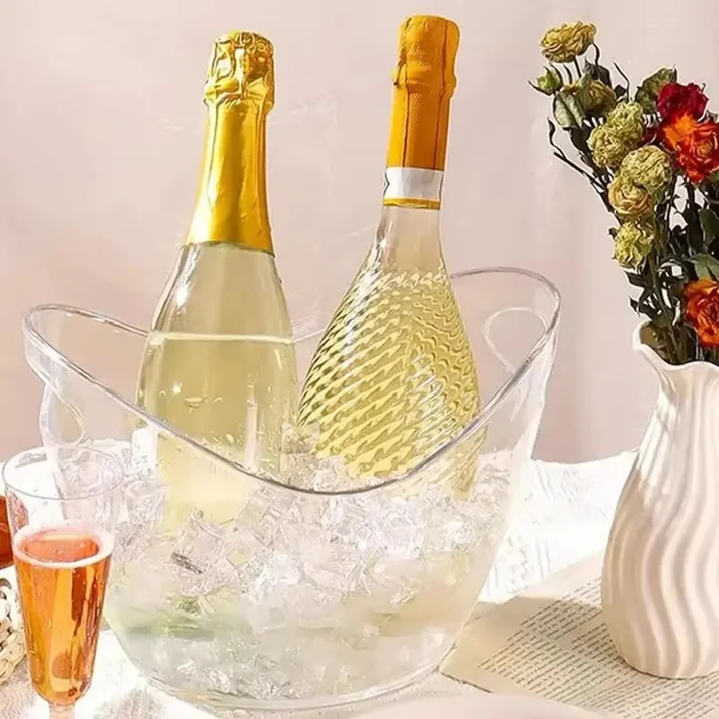 دلو ثلج شفاف سعة 4 لتر مع مقبض - مراجعة Wine Beer Champagne وسعره