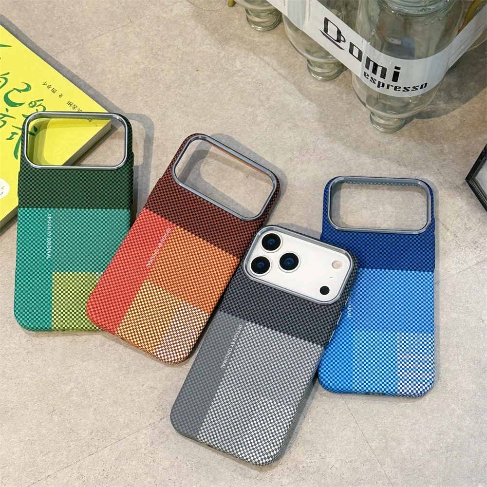 For Magsafe Magnetic Wireless Charge Relief Carbon Fiber Pattern Case For iPhone 17 16 15 14 Pro Max Shockproof Matte Hard Cover view 6