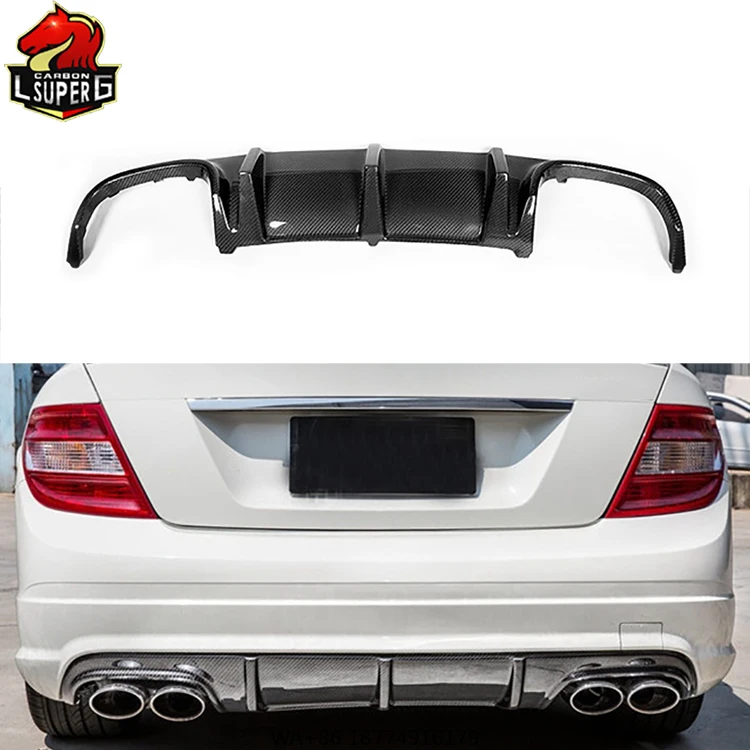 

C63 -Стильный задний диффузор для - CLASS-C W204 2013-2014, диффузор заднего бампера из углеродного волокна