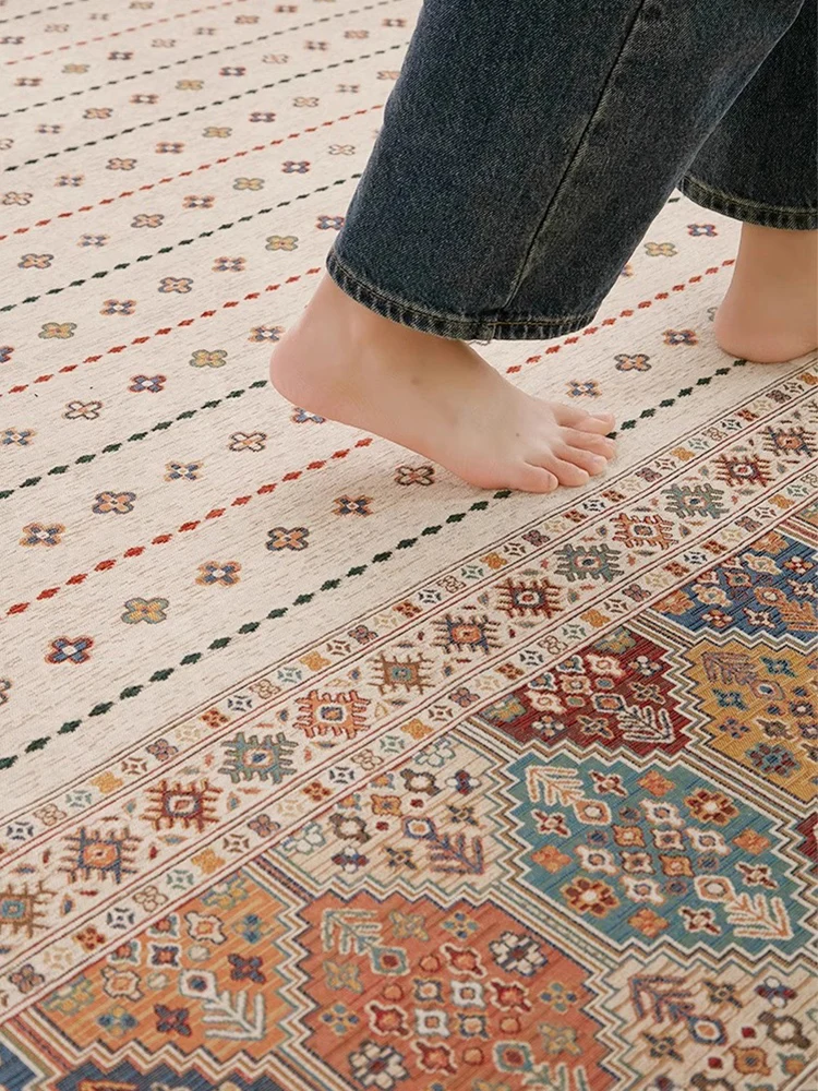 Cotton Woven Boho Carpet Living Room Machine Washable American Rug Carpet for Bedroom Ethnic Home Bedside Floor Mat view 5