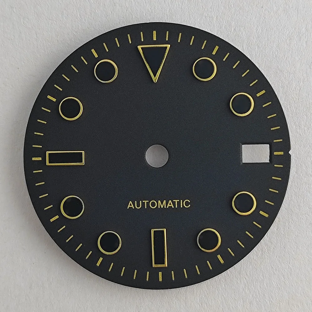 28.5mm NH35 watch dial black blue rose gold dial suitable for NH35 movement custom logo dial