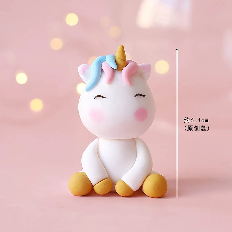 Einhorn Geburtstag Kuchen Topper Dekoration Mädchen Puppe Schönheit Regenbogen Liebe Rosa Stern Baby Dusche Kuchen Einsatz Flaggen – Detail 3