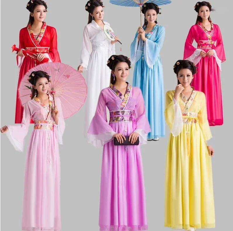 Stage Wear 2023 Ancient Chinese Costume Women Folk Dance For Woman Hanfu Year Fan Clothing Costumes