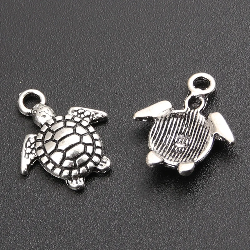 30pcs  Silver Color Zinc Alloy Turtle Charms Pendant DIY Jewelry Findings Fits Bracelet Necklace A2779