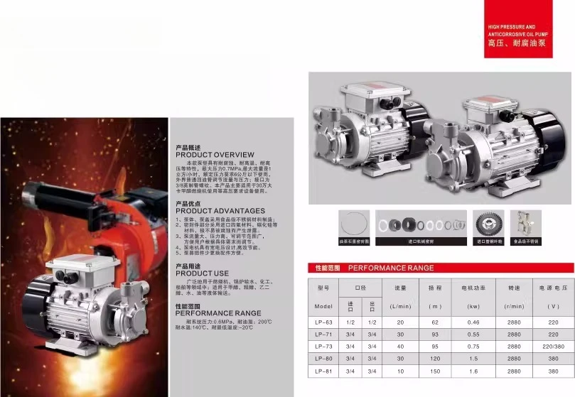 High-Pressure Burner Fuel Pump – High-Temp/Corrosion Resistant for Boilers & Alcohol Fuels, Multi-Spec Available