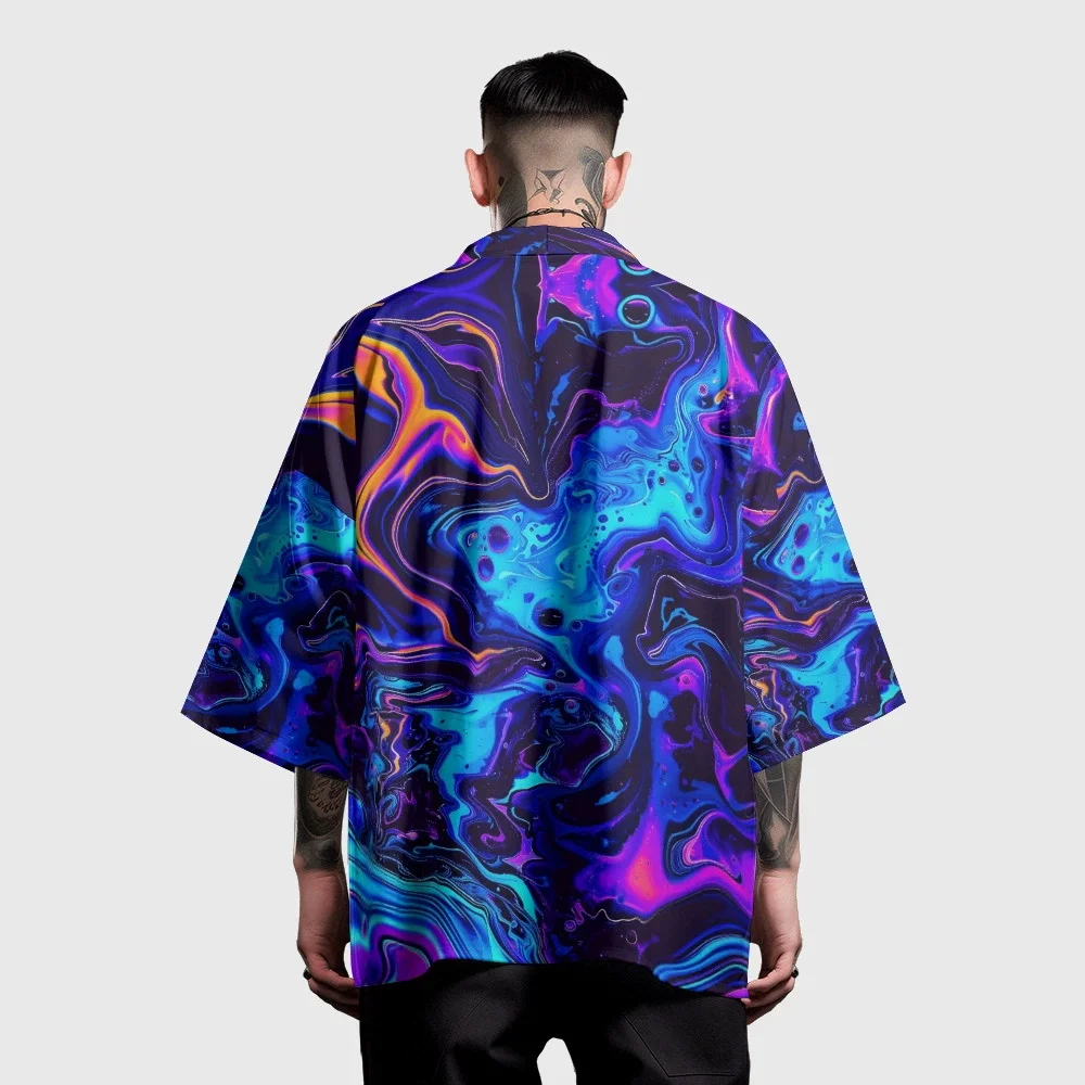 Fashion Pattern Printed Shirt Traditional Haori Cosplay Kimono Women's Harajuku Kimono Men's Japanese Fashion Cardigan Unisex