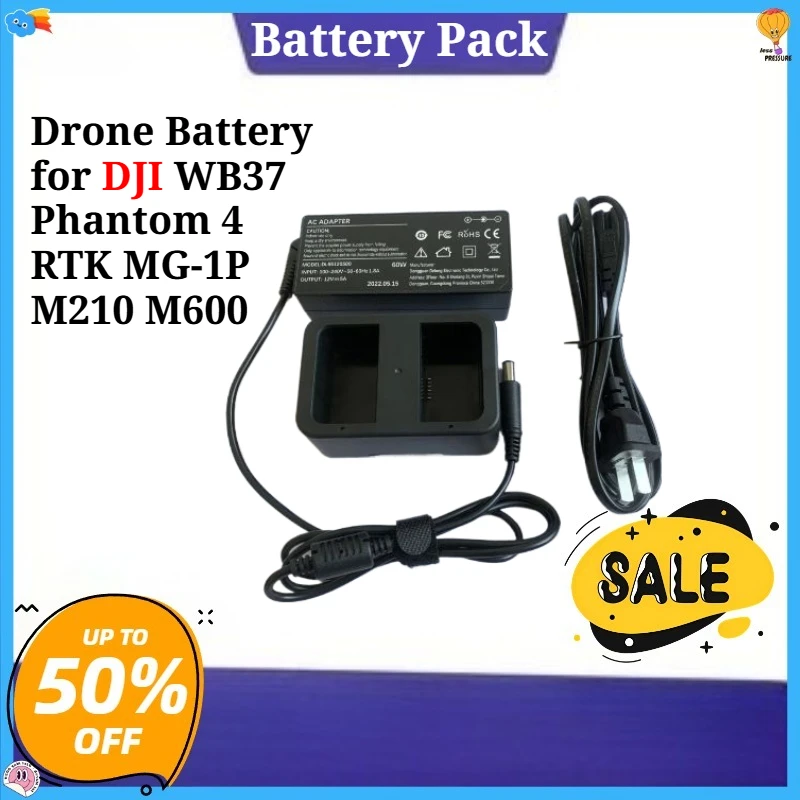 

Drone Battery Remote Control Battery for DJI WB37 Phantom 4 RTK MG-1P M210 M600 FPV T16 T20 T25P T30 T40 T50 T60 T70 T100