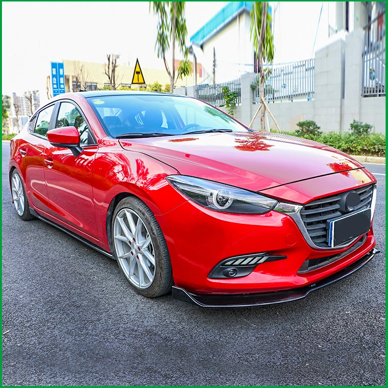 

For Mazda 3 Mazda3 2014-2018 Body Kit Front Bumper Lower Grille Diffuser Protector Plate Lip Spoiler Cover Trim Car Styling