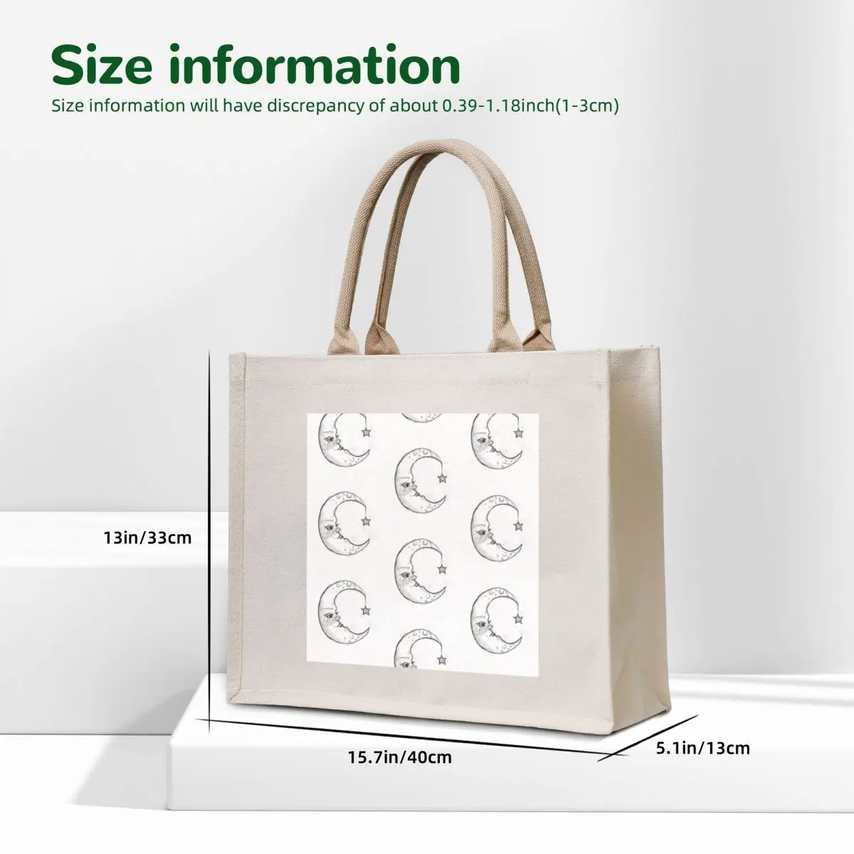 moon with hanging star Tote Bag hand bag personalized tote bag Women's beach bags tote women