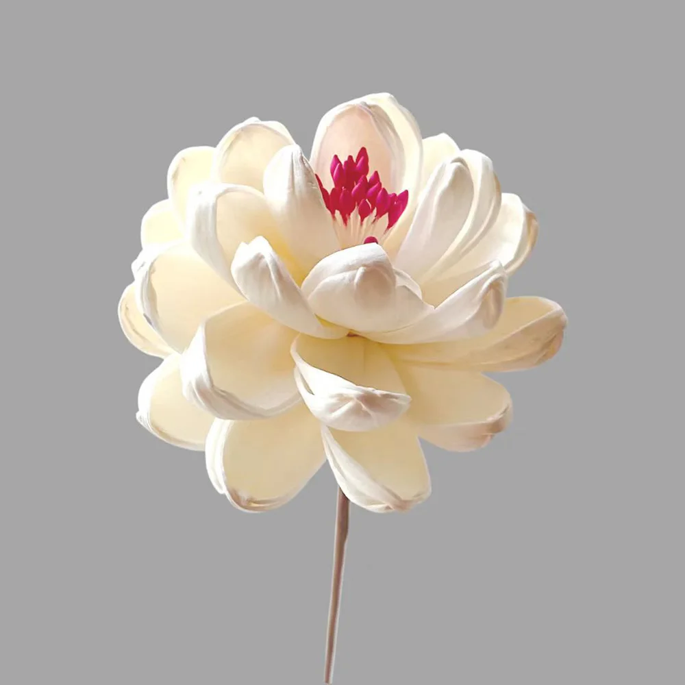 1PC 8CM Red Stamen Lotus Artificial Flower Rattan Reed Fragrance Aroma Diffuser Refill Stick Diy Floral Home Decor Crafts