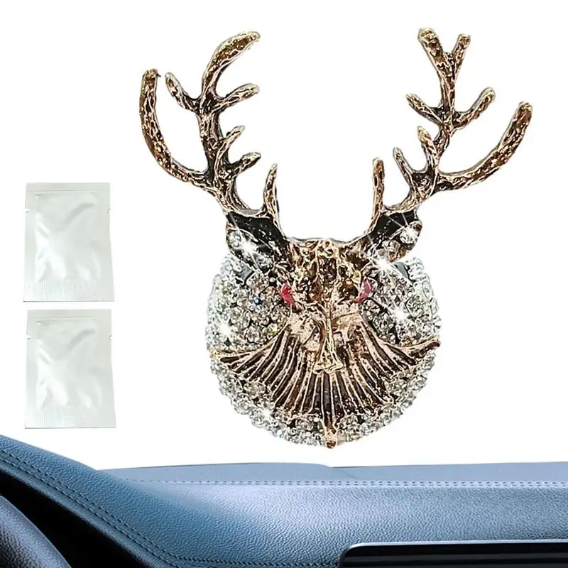 Car Perfume Diffuser Car Fragrance Christmas Present Rhinestone Deer Head Rhinestone Design For Car Study Living Room