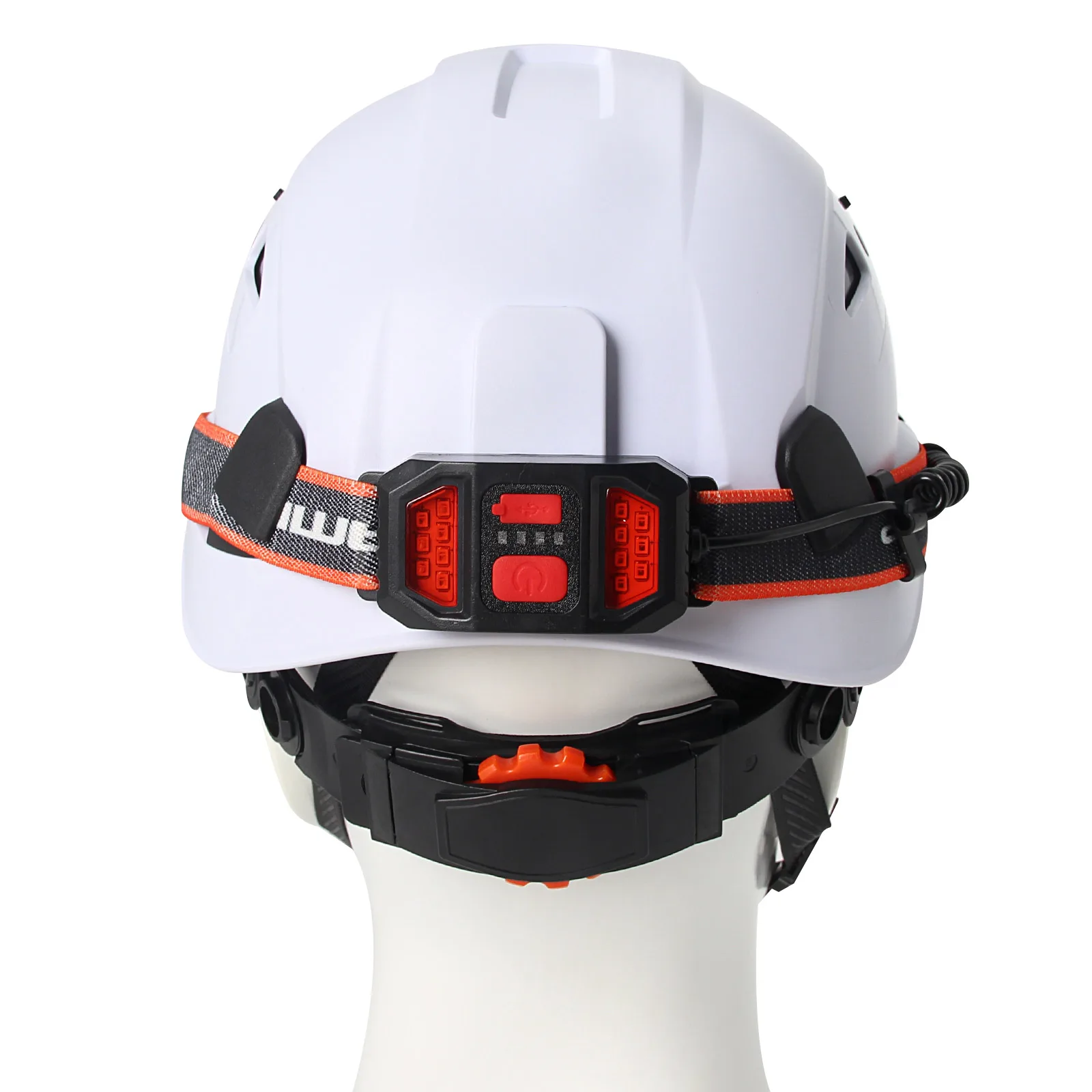 CE Construction Safety Helmet W/ Led Headlight Strip and Warning Taillight ABS Hard Hat Light Weight ANSI Industrial Work Cap