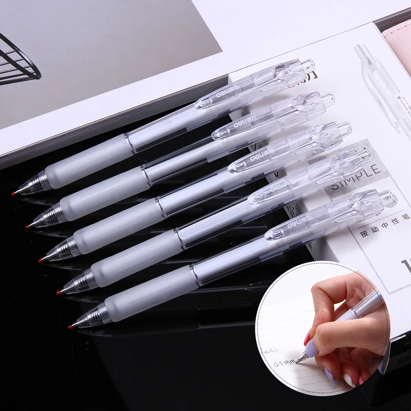 Deli 1 PC Gel Pen 0.5mm Black Ink Press Soft Grip Office School Stationery A057B-01