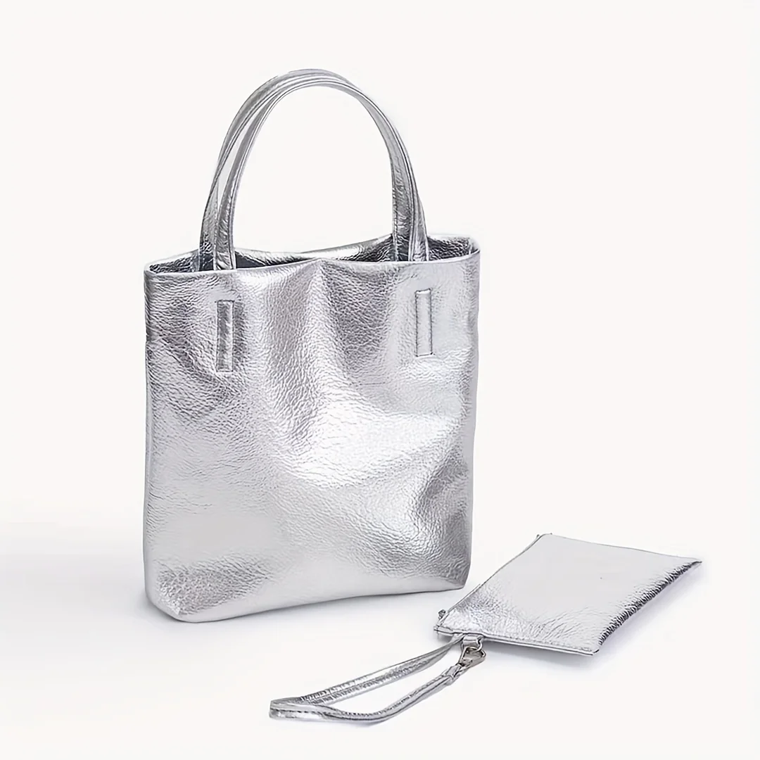 

Handbag With Wallet Set, Fashionable Solid Color Handbag With Top Handle, Casual Lightweight Phone Crossbody Bag