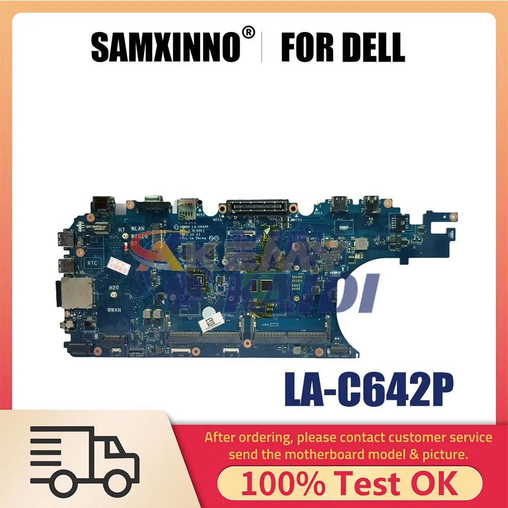 

Laptop Motherboard For Dell Latitude E5570 LA-C642P 0GVKV9 0WK23X 0J1PDD 216-0864018 Notebook Mainboard I5-6300U I7-6600U V2G