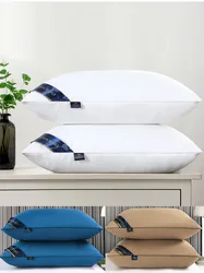 Almohadas de color liso para dormir, almohadas suaves y cómodas de 2 piezas para el hogar, dormitorio, hotel de 5 estrellas, cama de rebote, 48x74