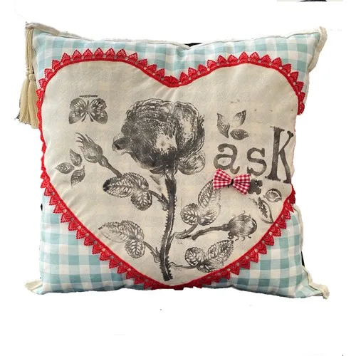 Vintage New Art Rose Plaid Design Pillow decorate