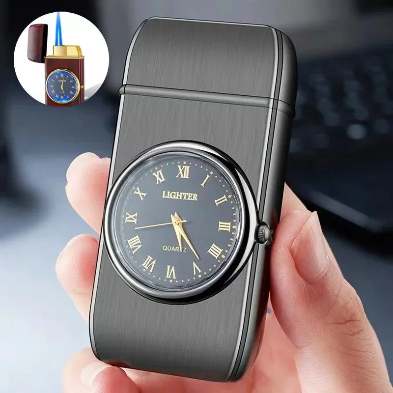 

Rocker Arm Watch Metal Unusual Gas Lighters Jet Butane Torch Lighter Windproof Cigarette Cigar Lighter Gadgets for Men