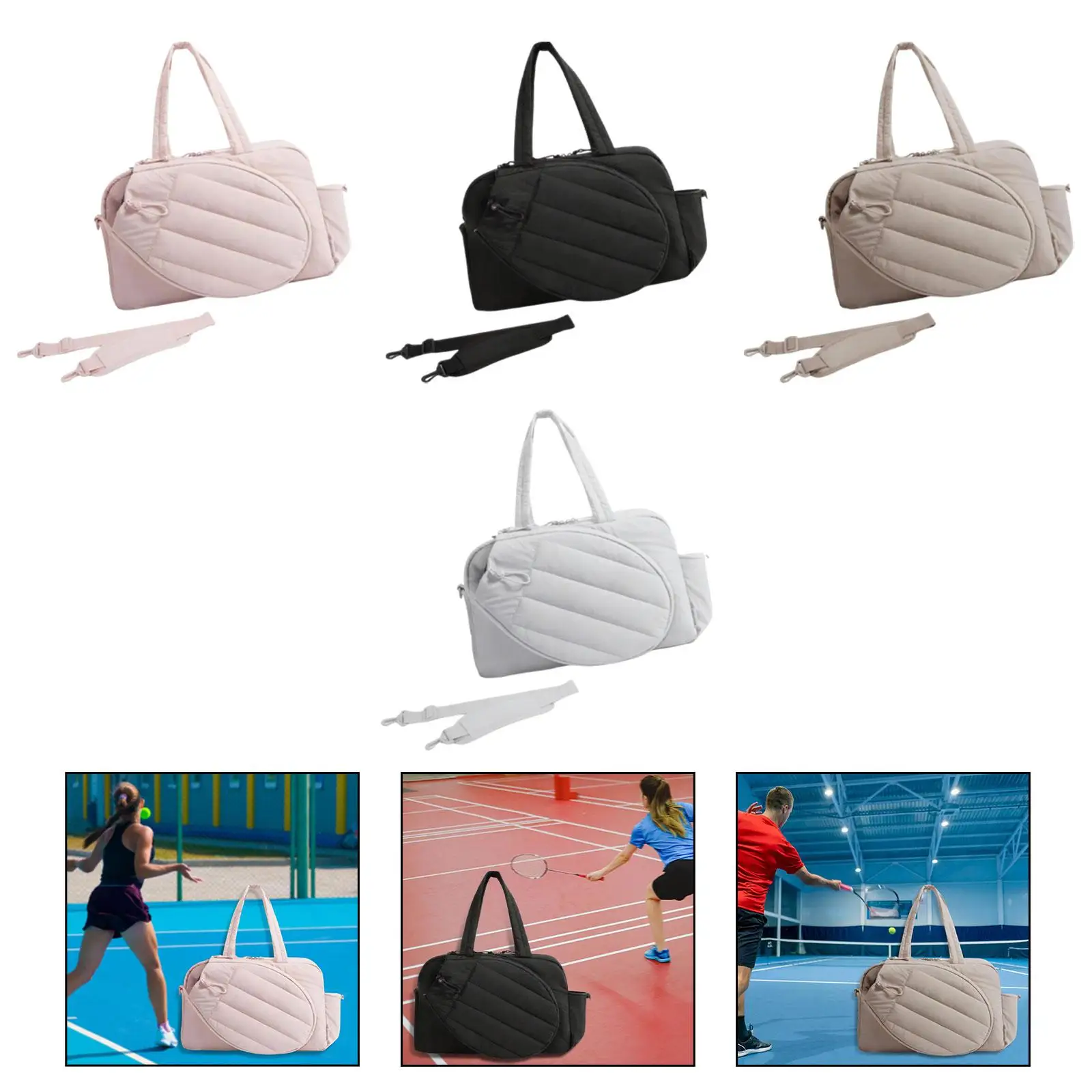 Tennis Tote Bag Pickleball Bag Organizer 35L Versatile Lightweight Gifts with Shoe Compartment Sports Duffle Bags Polyester