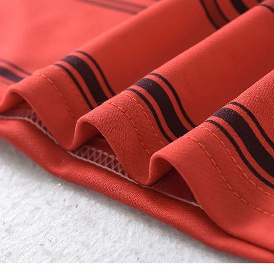 JNLEAOG printemps nouveau design Faion pour femmes rayé ort Sve col rabattu T-shirt décontracté fibre de polyester tube droit...