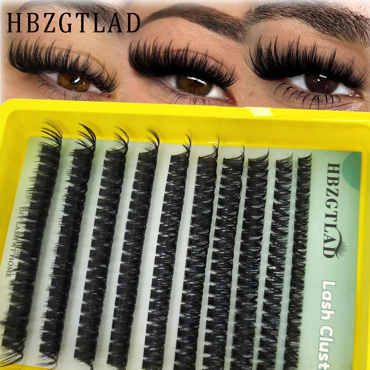 HBZGTLAD 200pcs DIY Fluffy Lash Clusters Thick60-150P Volume Eyelash Clusters 8-26mm Wispy Individual Lashes Eyelash Extensions