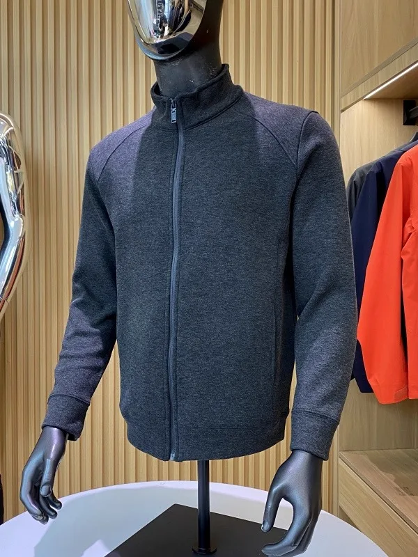 

Warm Windproof Fce Lined Woolen Fabric Men's Stand Collar Jaet Autumn Winter Outerwear Casual Sle Stand Fit Coat