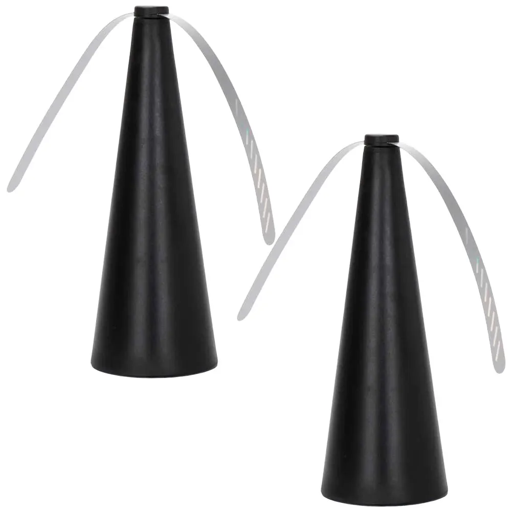 

2pcs Fly Fans for Tables with Holographic Blades Fly Repellent Fan Portable Outdoor Picnic Fan for Restaurant BBQ Party