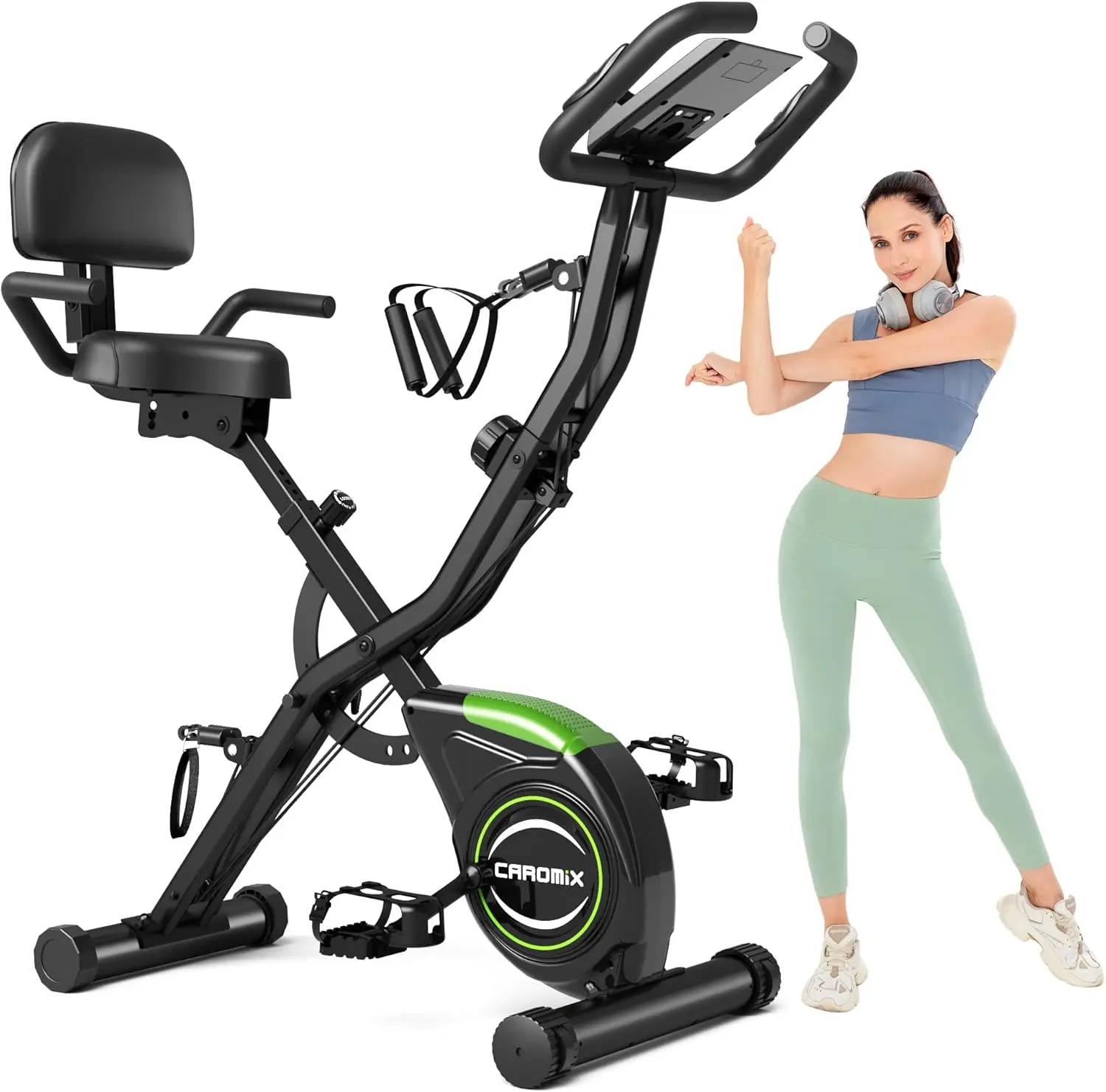 

Exercise Bike, 4 in 1 Stationary Bike for Home Workout with 16-Level Adjustable Resistance, Indoor Cycling Bike with 330LB Capac