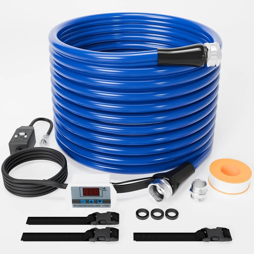 

Heated Drinking Water Hose, 50ft Heated Freshwater Hose with Fittings for RV, Heated RV Hose with Energy Saving Thermostat