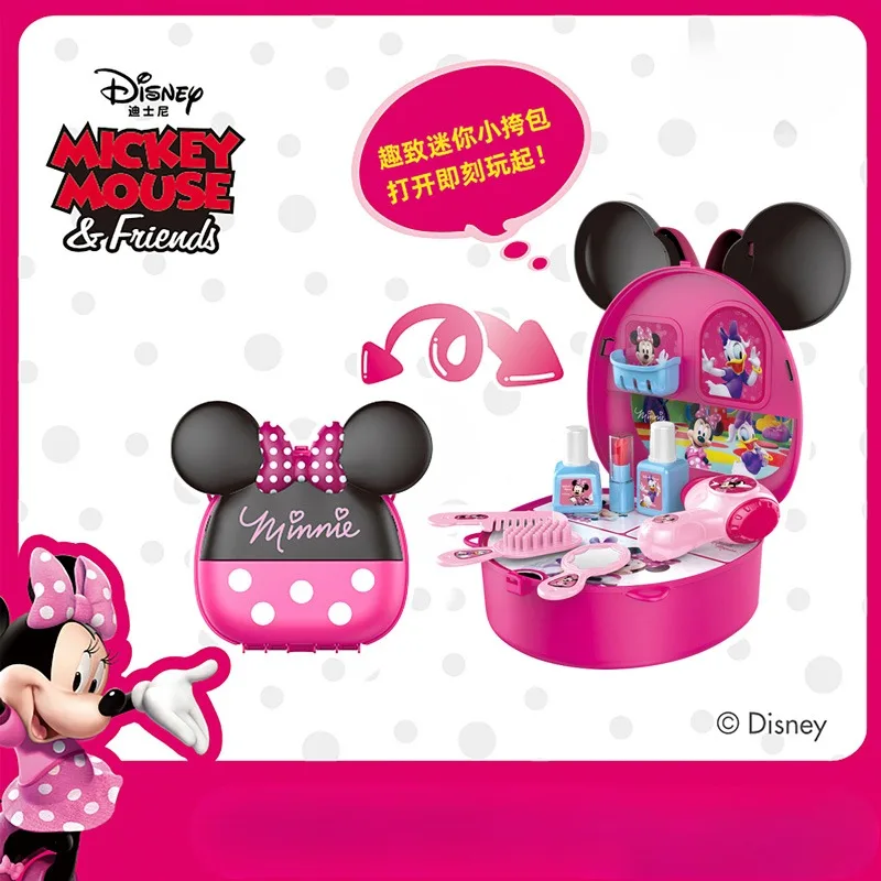 Disney Mickey Minnie Cartoon carino che gioca a casa piccola borsa a tracolla Kawaii Girl trucco borsa a tracolla giocattoli educativi per bambini regali