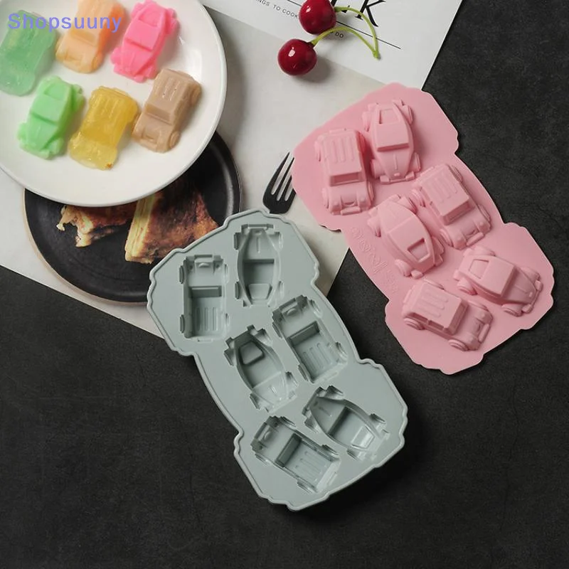 [SU]4/6/8 Cavities Car Train Mold Silicone Kitchen Tools Vehicles Crayon Making Supplies Pudding Jelly Cake Chocolate Mould[SU]