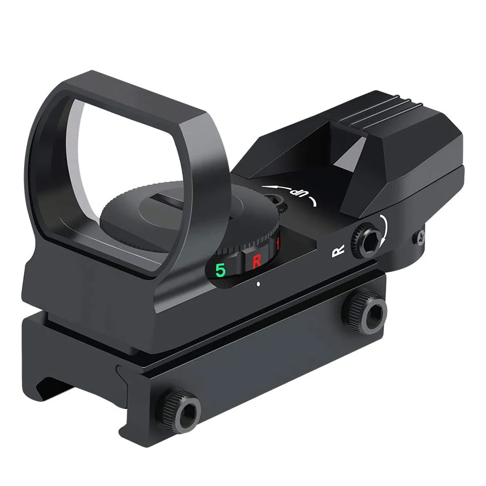 Red Green Dot Gun Sight Scope Reflex Sight, 4 Adjustable Reticles Holographic Optic with 20mm Rail Mount