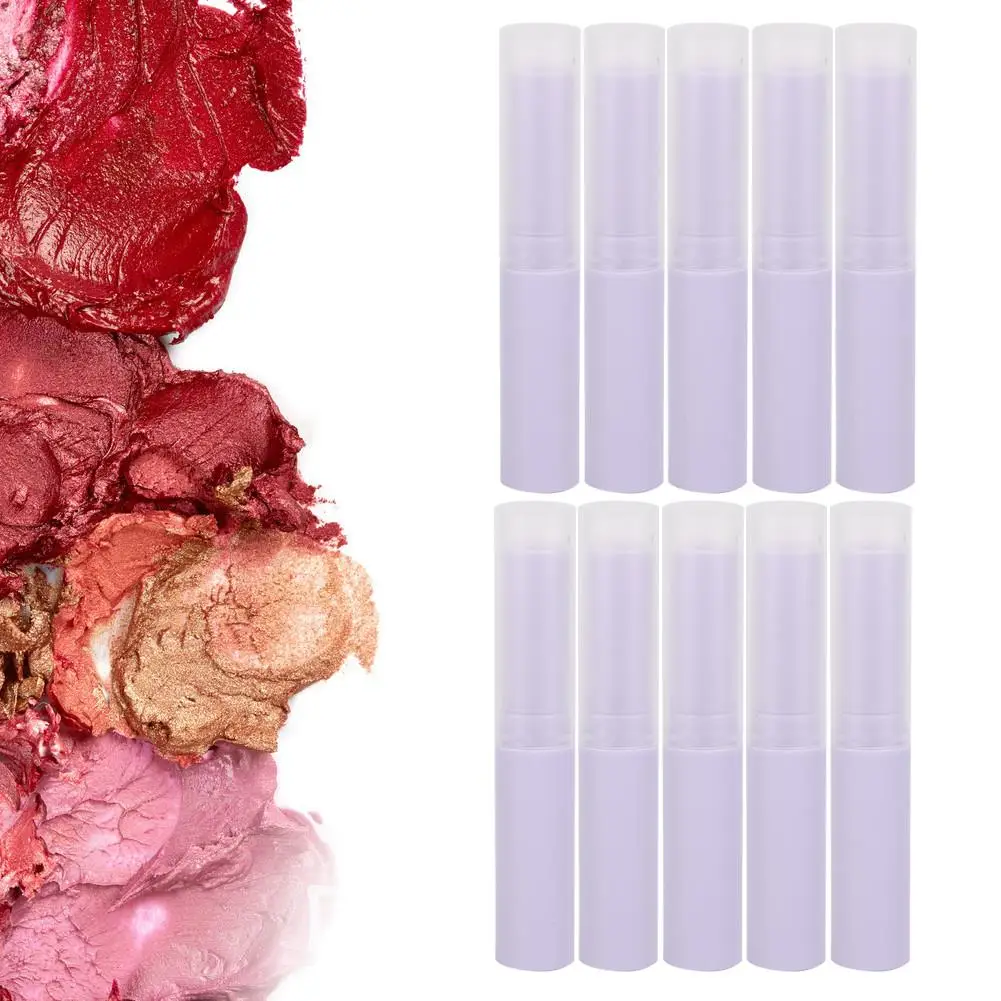 10pcs Empty Lipstick Tubes DIY Lip Balm Containers Matte Gloss Makeup Accessories