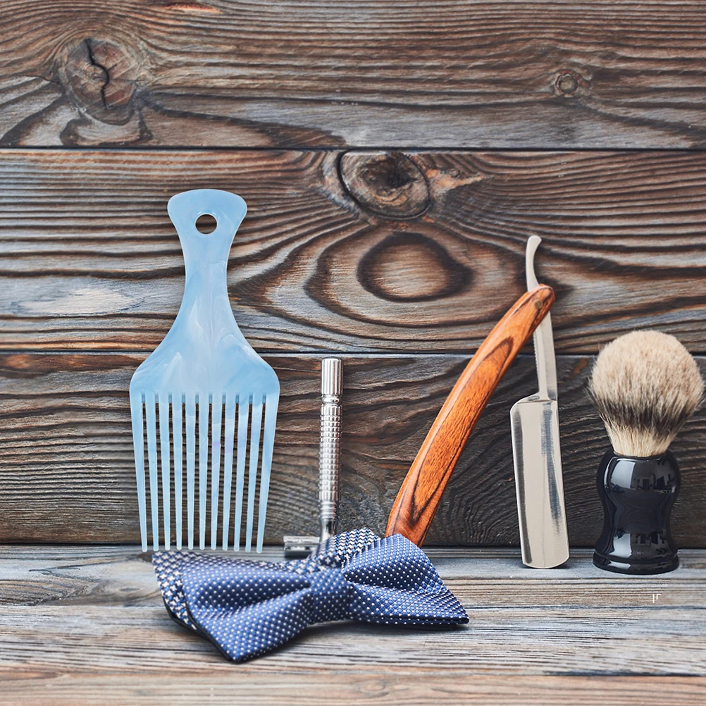 

4 шт., расческа с широкими зубьями, пластиковая щипцы для волос для мужчин, гладкий распутыватель для вьющихся волнистых волос, парикмахерский инструмент для ухода за укладкой