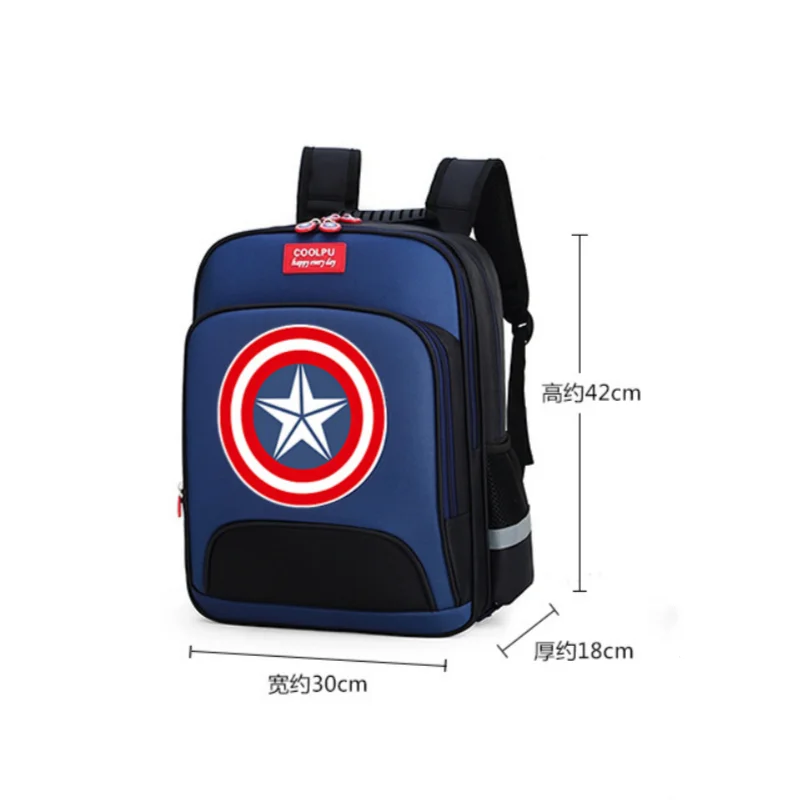 New Marvel Avengers Anime Figures Captain American Waterproof Nylon Backpack Double Shoulder Student Schoolbag Children Gifts