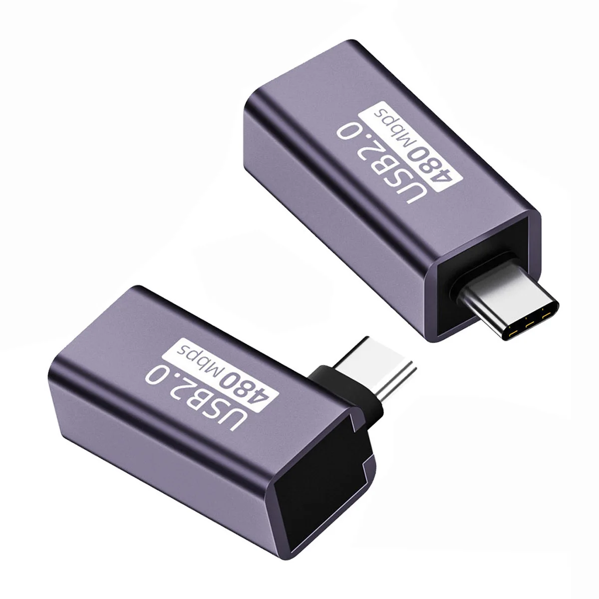 Cablecc-adaptador de extensão para impressora e disco de telefone, usb 2.0 b fêmea para tipo c macho, 2 partes um conjunto