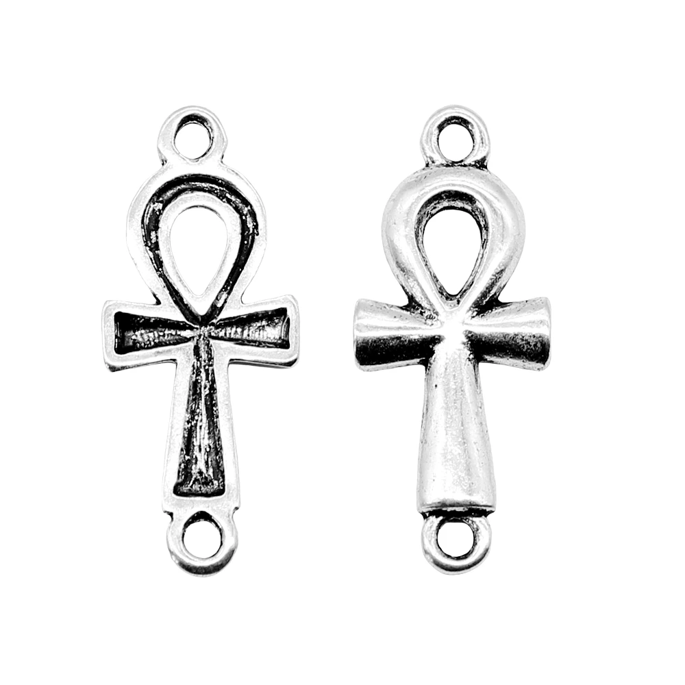 Bag Charm Ancient Egyptian Life Key Ankh Cross Connector Charms Jewelry And Accessories 12x30mm 10pcs