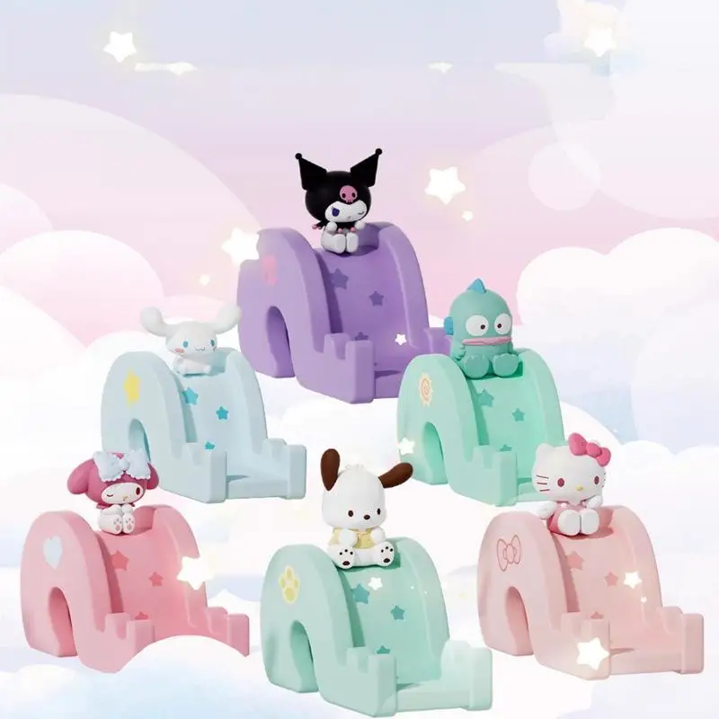 Soporte para Teléfono con Diseño de Dibujos Animados Japoneses de Sanrio, Kawaii Hello Kitty, Adorno de Escritorio de Oficina, Cinnamoroll, Decoración de Escritorio Infantil