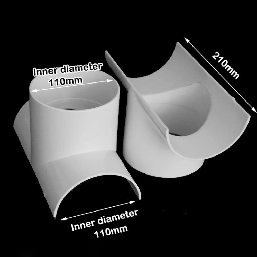 New PVC Tube Repair Patch Open Tee 50 75 110 Drain Pipe Repair Fittings White Pipe Joint Outdoor
