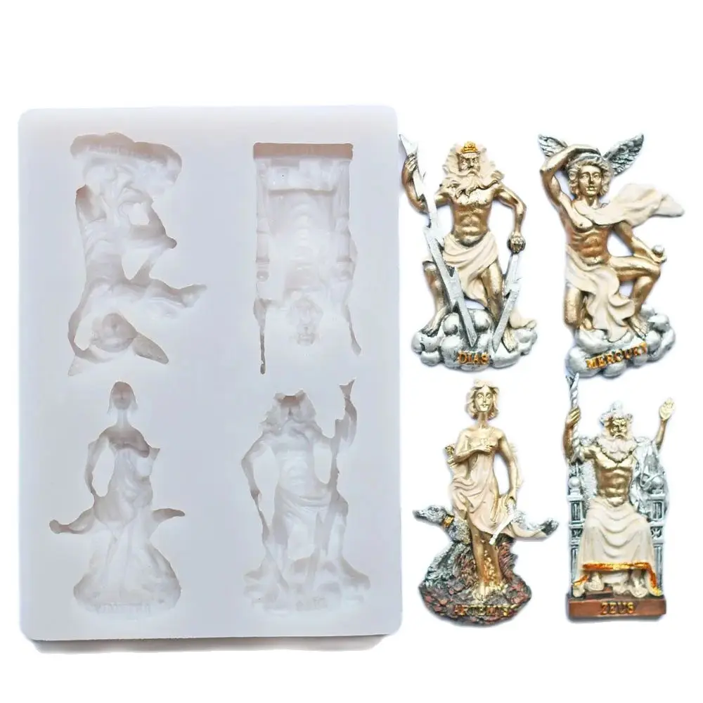 Cosmic Greek God Silicone Fondant Mould ZEUS ARTEIS Candy Chocolate Cake Decor Icing Sugarcraft Mold for DIY Polymer Resin Clay