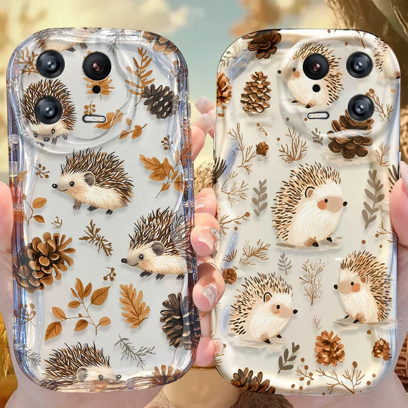 Autumn Pinecone Wave Case for Xiaomi Mi 15 14T 13 Lite 12 Pro 12S 12X 11i 5G POCO X7 X6 X5 X4 GT X3 NFC F6 F5 F3 M6 Plus Cover