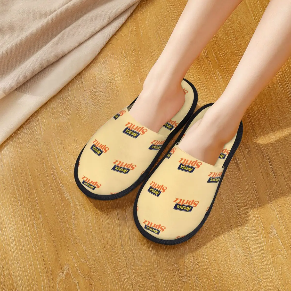 

Custom Aperol Spritz Slippers Memory Foam Warm Soft Women House Slipper Bedroom Fluffy Shoes