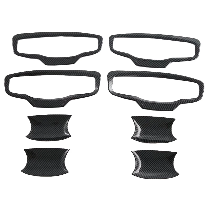 Carbon Fiber Style Mirror Cover For Mitsubishi L200 Triton 2023 2024 2025 Mirror Cover With Lights Parts