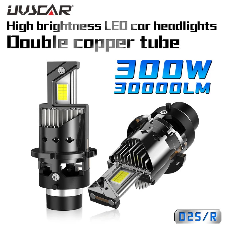 UVSCAR D2S D2R LED Headlight Bulbs D1S D3S 30000LM D4S D4R 300W 6000K Car Lamp Xenon HID Plug&Play Replacement Canbus No Error