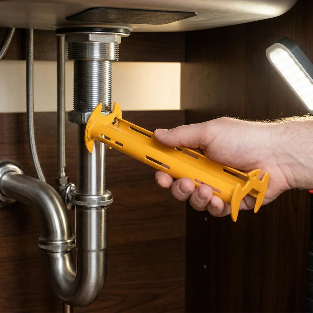 Durable Plumbing Wrench 2pcs Multifunctional Sink Wrench Set 360-degree Rotation Faucet Installation Tool under for Kitchen