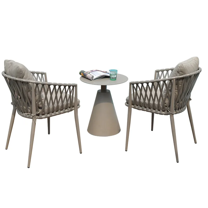 

Balcony table and chair three-piece combination leisure back chair small coffee table